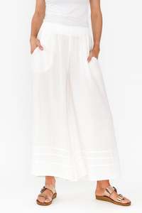 Kaleo White Linen Blend Pants