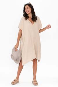 Oraya Natural Linen Kaftan