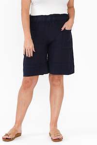 Womenswear: Oxley Navy Linen Pocket Shorts