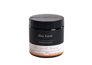 Clary Sage and Tangerine Massage Balm Blue Earth Natural Skin Care