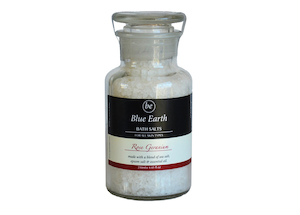 Products: Rose Geranium Bath Salt Jar Blue Earth Natural Skin Care