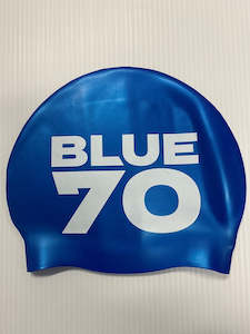 SILICONE SWIM CAP ROYAL 2022 LOGO BLUE70