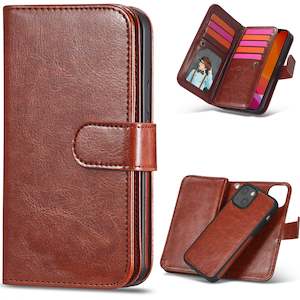 iPhone 13 Mini Case Double Wallet (Brown)