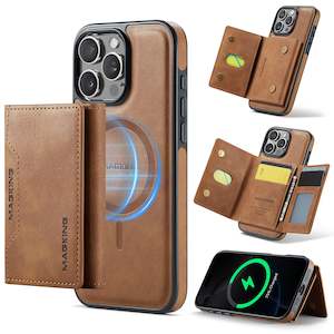 iPhone 16 Pro Max DG.Ming MagSafe Wallet Case (Brown)