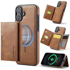 iPhone 16 Plus DG.Ming MagSafe Wallet Case (Brown)