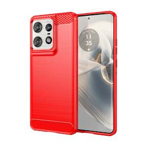 Motorola Moto Edge 50 Pro Carbon Fibre Brushed Case (Red)