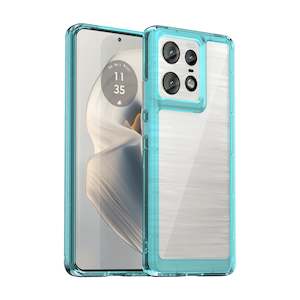 Motorola Moto Edge 50 Pro Soft TPU Bumper Case (Clear Blue)