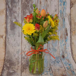 Mason jar posy