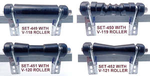 Trailer dealing - boat: KEEL ROLLER POLYURATHANE + 6 HOLE BRACKET+ END CAPS +19MM HEX BOLT FOR BOAT TRAILER