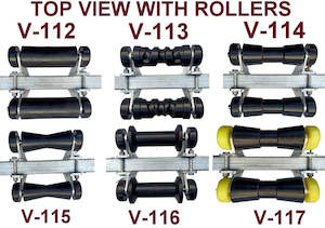 Trailer dealing - boat: 200MM KEEL POLYURATHANE ROLLERS+ 3 HOLE BRACKET + END CAPS WITH16MM SHAFT