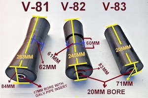 KEEL ROLLERS-205MM TO 263MM FOR BOAT TRAILER WITH BUSHES