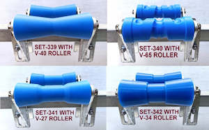 Trailer dealing - boat: BOAT TRAILER DOUBLE ACTION KEEL POLYETHYLENE ROLLER + 3-HOLE BRACKET + 16MM SHAFT