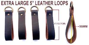 Tool Belt Suspender 5"(Inch) leather loops X (4-Piece Set) ( Black)