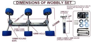 WOBBLE ROLLER SET FOR BOAT TRAILER