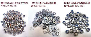 M12 STAINLESS STEEL/ GALVANISED NYLOK NUTS & WASHERS