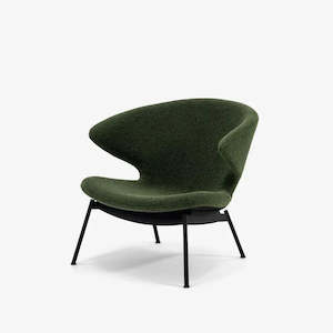 Ella Tubular Lounge Chair-Orsetto-Moss-Black