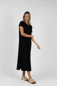 Clothing: Humidity - Basic Tee Dress // Black // White