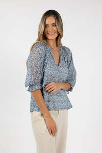 Humidity - Portafino Aries Blouse // Blue Print