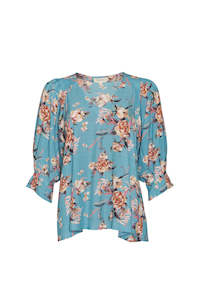 Madly Sweetly - Peony Princess Top // Blue Multi