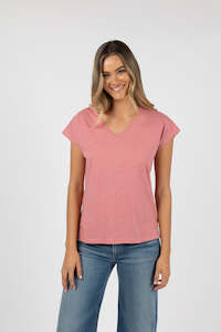 Humidity - Must Have V-neck Tee // Blush // White