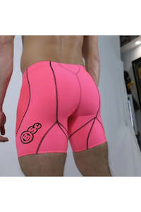 Health food wholesaling: Pink Compression Half Quad Shorts - Mens Pink