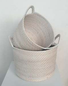 Ata White Basket Set