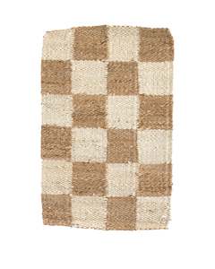 Jute Mat - White Check