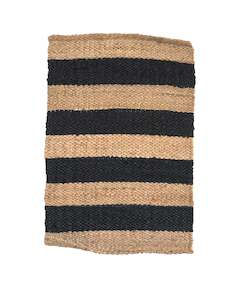 Jute Mat - Black Stripe