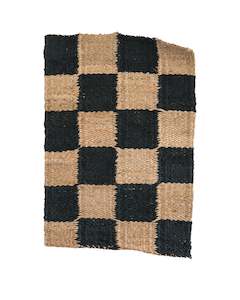 Jute Mat - Black Check