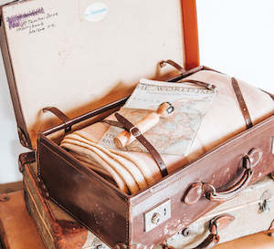 Furniture: Vintage Leather Suitcase