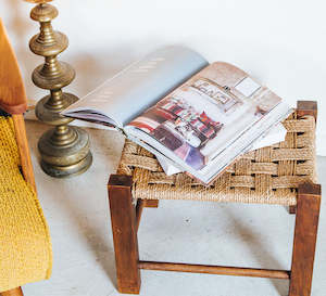 Vintage Seagrass Stool