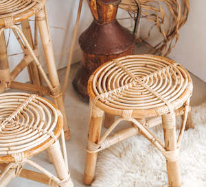 Rattan Stool (Small)  NEW