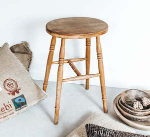 Vintage Wooden Bar Stool