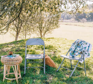 Recycled Iron Folding Chair (Grey) - NEW