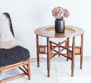 Moroccan Vibes: Vintage Brass Tray Table