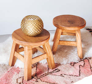 Recycled Teak Round Stool (Small) - NEW