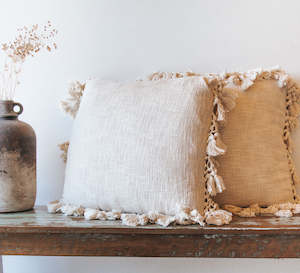 Cotton Fringed Cushion 45x45 NEW