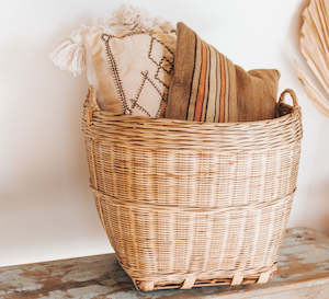 Vintage Asian Bamboo Basket