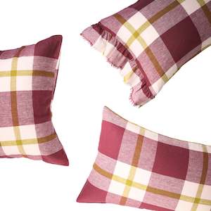 Plum Check Pillowcase Sets