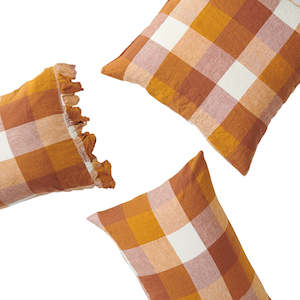 Biscuit Check Pillowcase Set