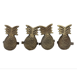 Pineapple Napkin rings set of 4