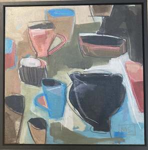 Marcia Scott - Black Pot & Cups