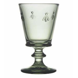 Olive Green Bee Wine Glass