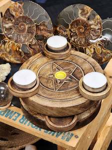 Pentacle Tea light & Incense Holder