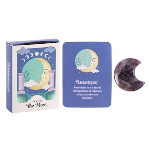 Celestial Dreams Amethyst Crystal Moon Keepsake Stone In A Box