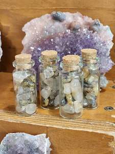 Crystal glass: Rutile Quartz vial - large