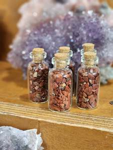 Crystal glass: Red Jasper vial