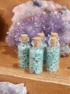 Crystal glass: Amazonite vial