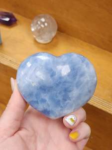 Crystal glass: Blue Calcite Heart