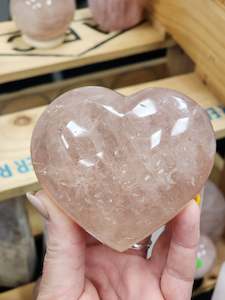 Large Gemmy Rose Quartz Heart